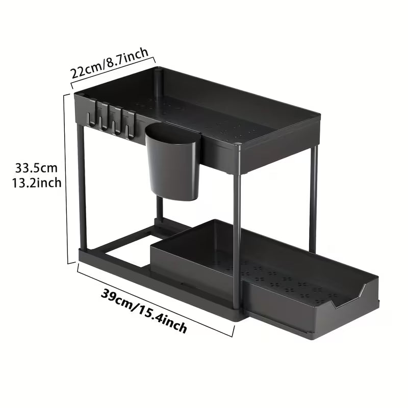 Uitschuifbare Organizer voor Onder de Gootsteen – 2 Laags