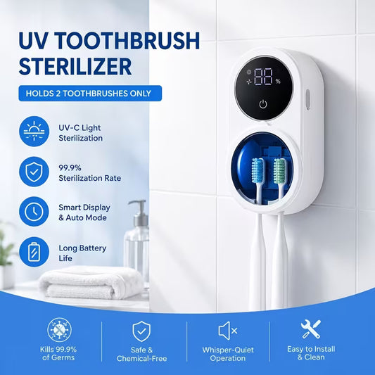 Slimme UV-Tandenborstelhouder met Automatische Droging & USB-Opladen