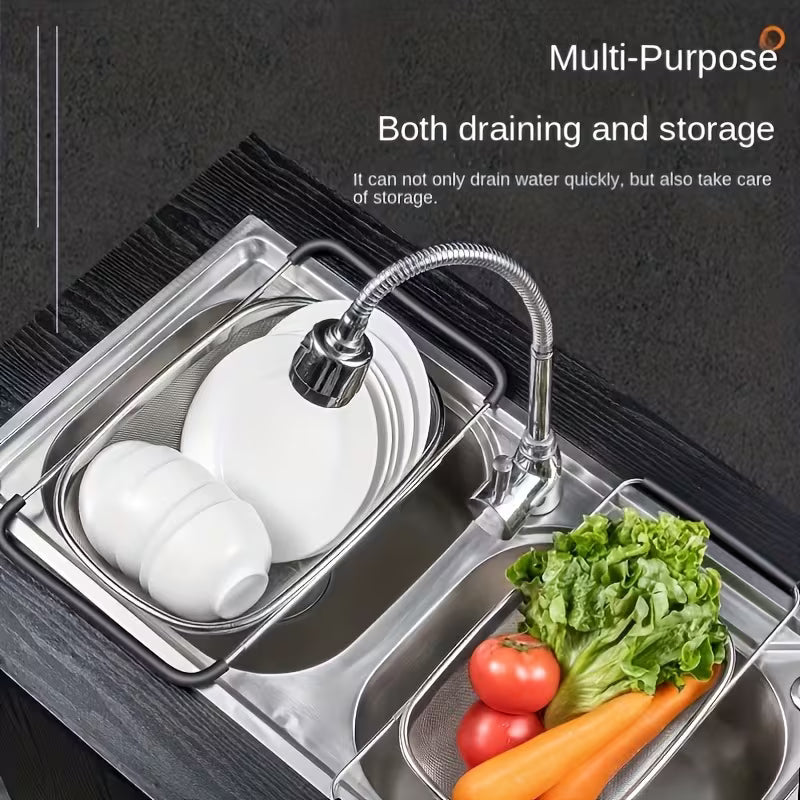 Stainless Steel Expandable Kitchen Sink Draining Basket