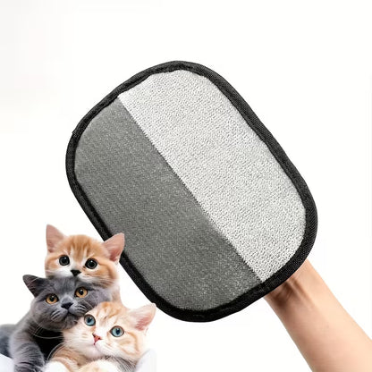 2-in-1 Pet Hair Removal Grooming Gloves with Reusable Lint Roller