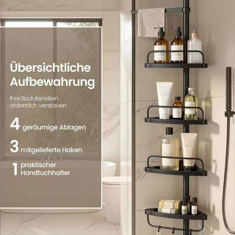 4-Tier Adjustable Bathroom Shower Shelf – Space Saving Organizer