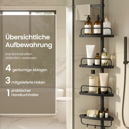 4-Tier Adjustable Bathroom Shower Shelf – Space Saving Organizer