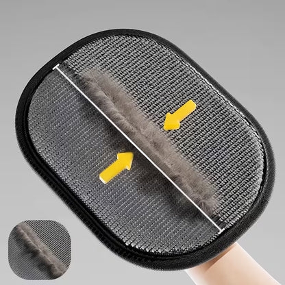 2-in-1 Pet Hair Removal Grooming Gloves with Reusable Lint Roller