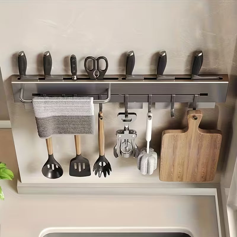 304 Stainless Steel Kitchen Knife & Utensil Storage Rack