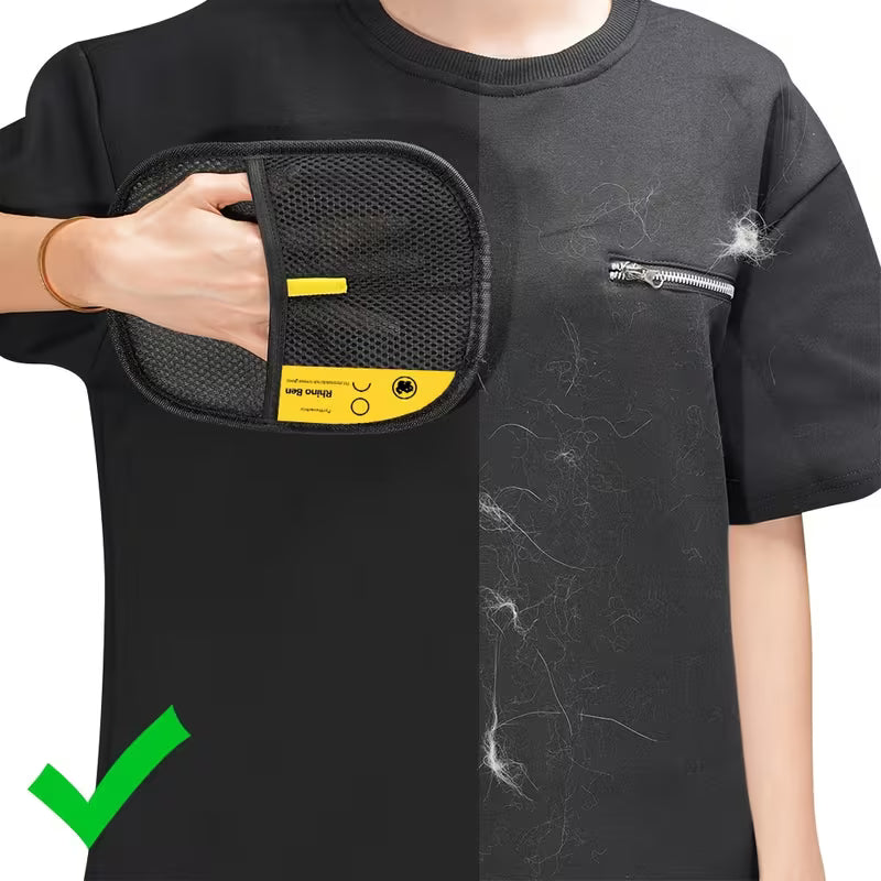 2-in-1 Pet Hair Removal Grooming Gloves with Reusable Lint Roller