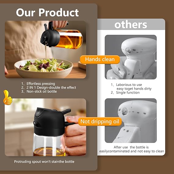 Oil Atomizer 470 ml – 2-in-1 Olieverstuiver & Oliekan
