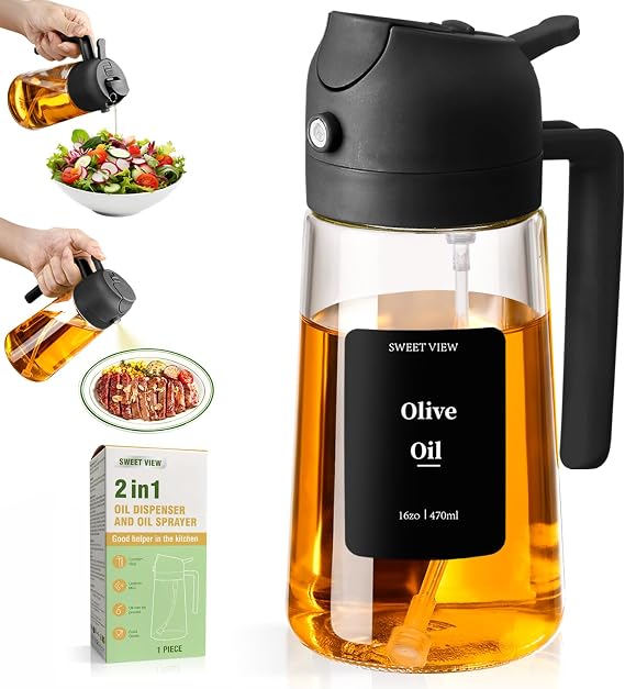 Oil Atomizer 470 ml – 2-in-1 Olieverstuiver & Oliekan