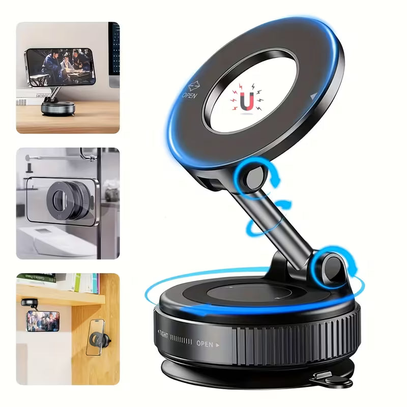 N52 Magnetische Telefoonhouder – 360° Draaibare Vacuümbevestiging