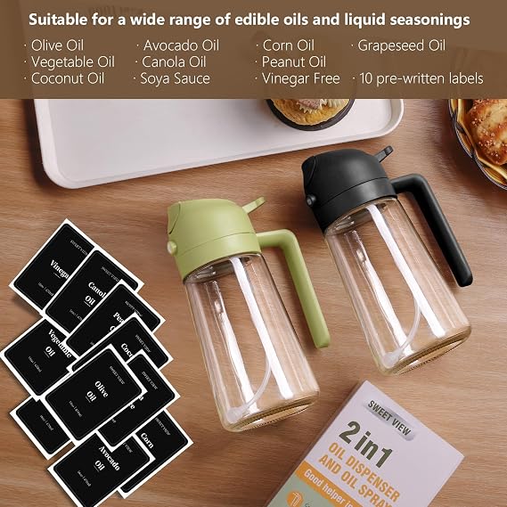 Oil Atomizer 470 ml – 2-in-1 Olieverstuiver & Oliekan