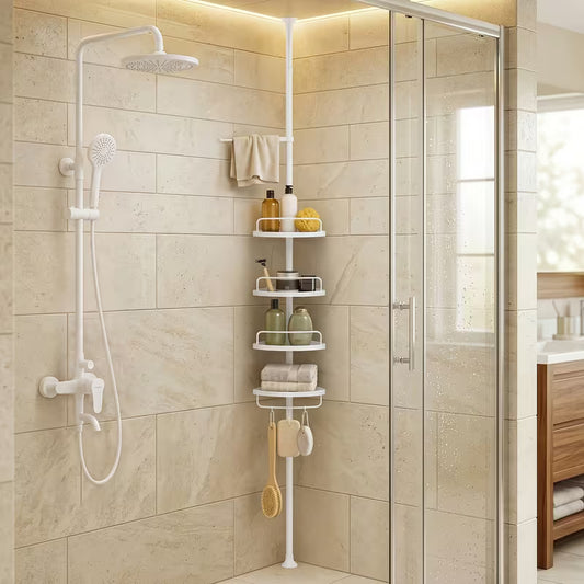 4-Tier Adjustable Bathroom Shower Shelf – Space Saving Organizer