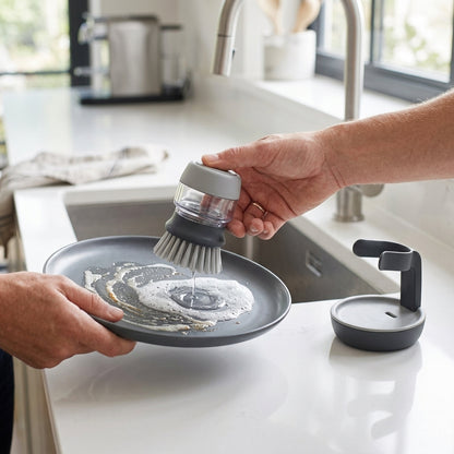 Soap Dispenser Dish Brush with Storage Bracket & Drainage Base TH