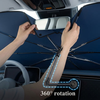 Auto Zonnescherm Windscherm Paraplu met 360° Draaibare Buigbare Handgreep
