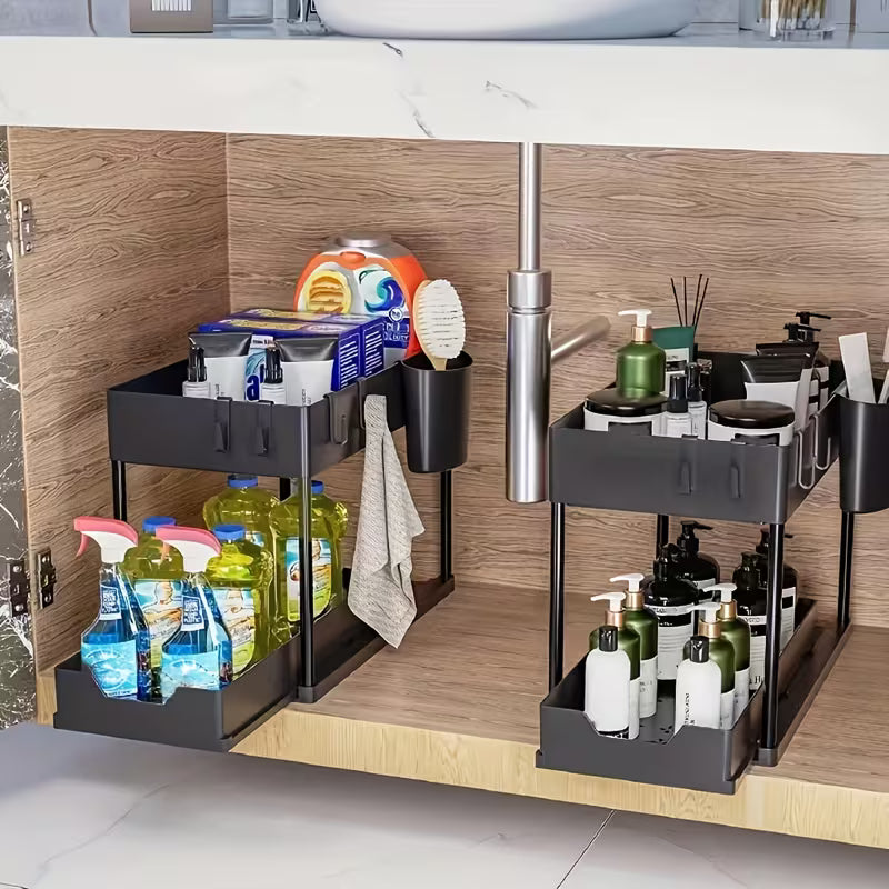 Uitschuifbare Organizer voor Onder de Gootsteen – 2 Laags