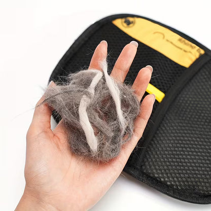2-in-1 Pet Hair Removal Grooming Gloves with Reusable Lint Roller