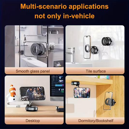 N52 Magnetische Telefoonhouder – 360° Draaibare Vacuümbevestiging