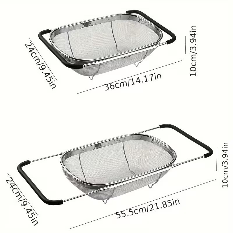 Stainless Steel Expandable Kitchen Sink Draining Basket