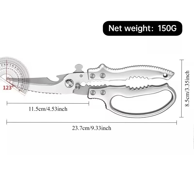 Heavy-Duty Multi-Purpose Kitchen Shears for Poultry & Seafood